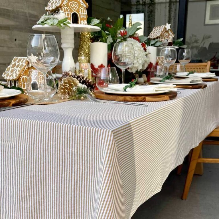Mantel a Rayas Tostadas