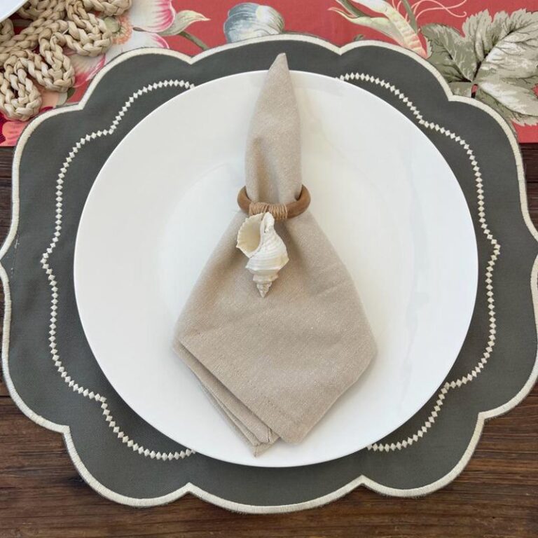 Servilleta beige de algodón