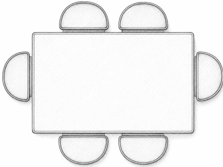 Mesa rectangular de 6 personas