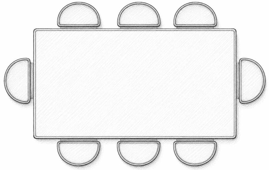 Mesa rectangular de 8 personas