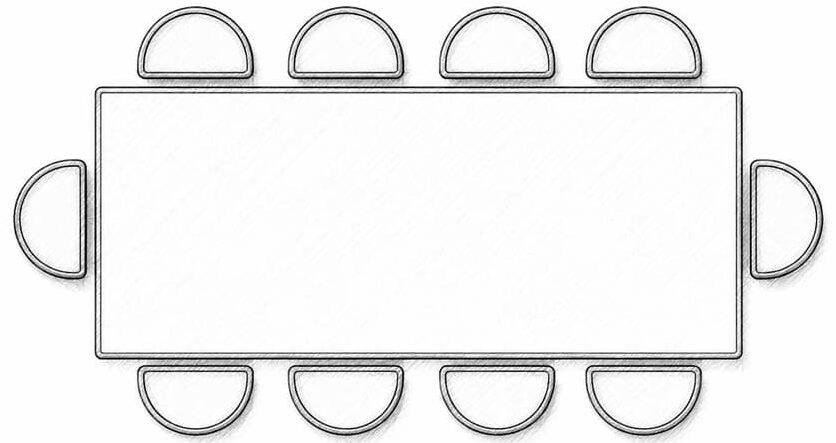 Mesa rectangular de 10 personas